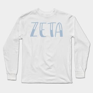 Light Blue Zeta Letter Long Sleeve T-Shirt